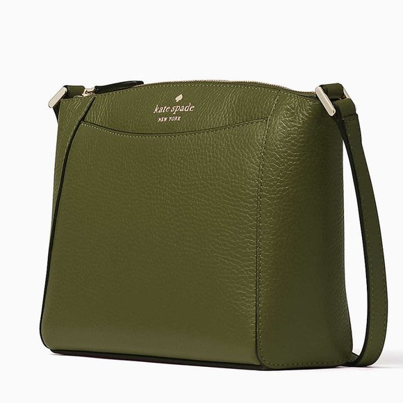 New Kate Spade Monica Pebbled Leather Crossbody Enchanted Green - Picture 4 of 4